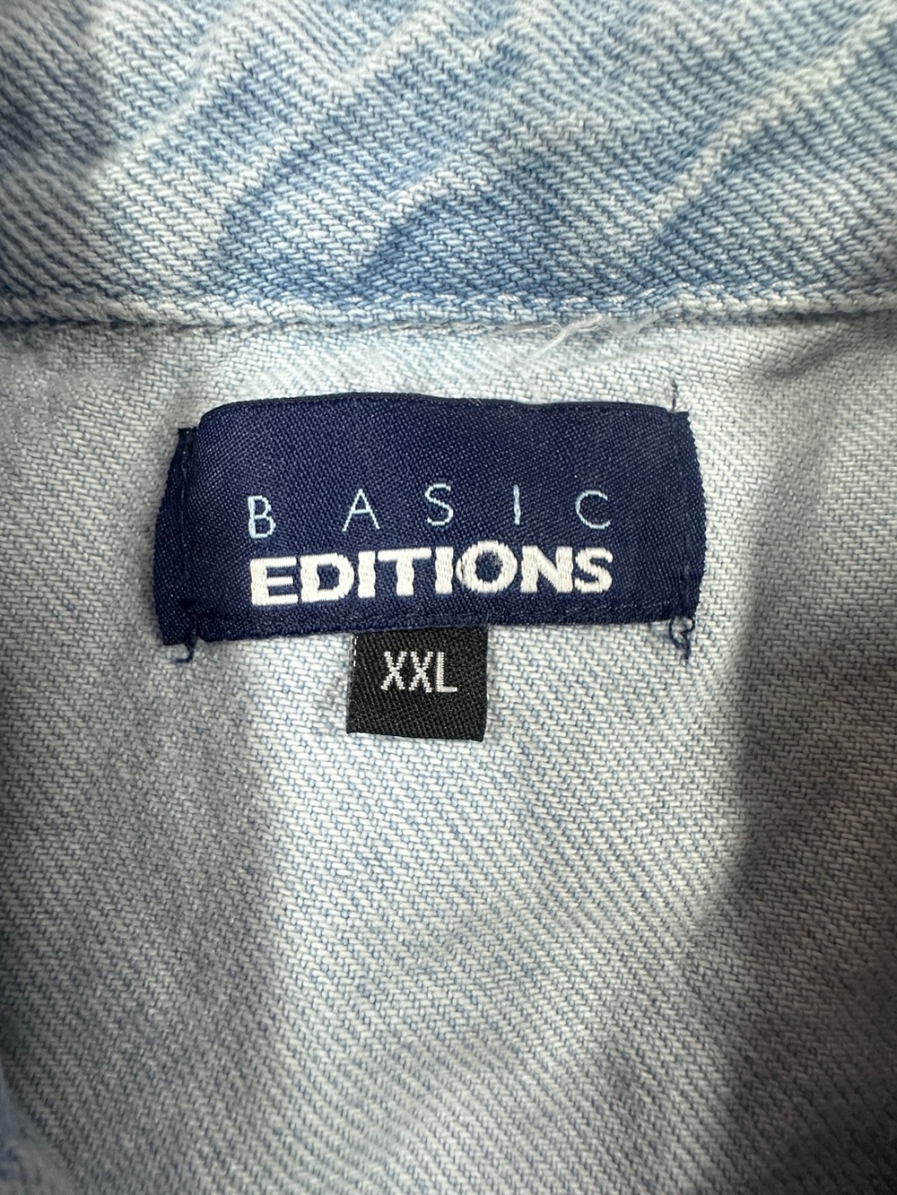 Basic Editions Light Blue Denim Mini Shirt Dress - Picture 6 of 6